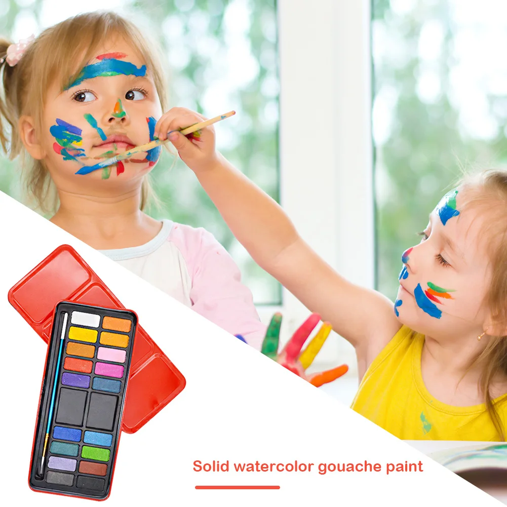 

12/18/24 Colors Solid Watercolor Paint Set with Sufficient Durability and Ruggedness Portable Drawing Water Color Pigment