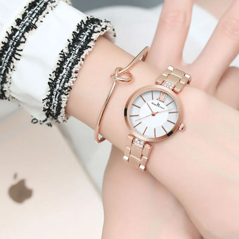

Ladies Stainless Steel Wristwatches Brand Luxury Japan Quartz Watch Movement Rose Gold Designer Elegant Style Watches For Women