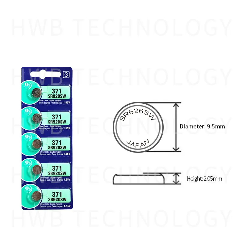 10 шт. Аккумулятор для часов с оксидом серебра 371 SR920SW 920 1 55 в 100% оригинальный бренд