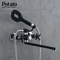 Potato Bathroom Faucets Modern New Products Black White Dual Control Cold And Hot Water With Shower Head p22322-