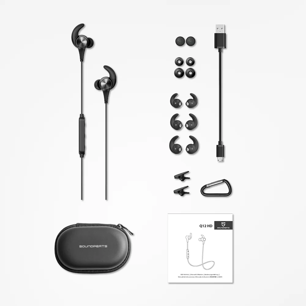 SoundPEATS Bluetooth 5,0 беспроводные наушники IPX6 магнитные беспроводные наушники-вкладыши 14 часов воспроизведения APTX-HD CVC Q12 HD