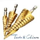 1 комплект, 3 шт., 4-122032 мм, HSS спиральное Рифленое сверло, твердосплавное мини-сверло, аксессуары, титановое ступенчатое Коническое сверло