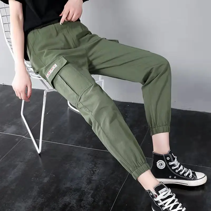 Брюки Карго Для женщин однотонные свободные большие спортивные брюки с