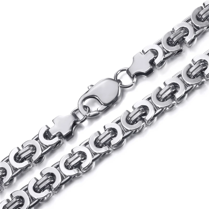 Elfasio 9 мм византийский цепочка на шею для мужчин женщин золотого серебряного