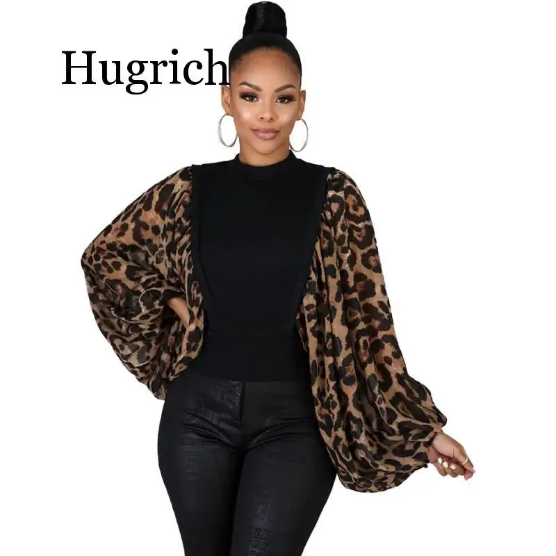

2020 Европейская мода Стиль О-образный вырез свободные леопардовые пышные рукава Женская одежда Топы Высокая уличная мода сексуальные топы