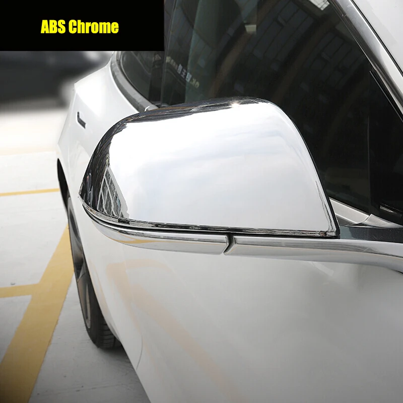 

3colors ABS For Tesla Model 3 Model3 2017-2020 Car side door rearview mirror Rain Eyebrow cover Trim Sticker accessories