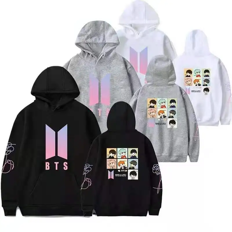 

Знаменитая Корейская группа love yourself JK, Толстовка Оверсайз для мальчиков и девочек, детская толстовка с длинным рукавом, пуловер, Свитшот