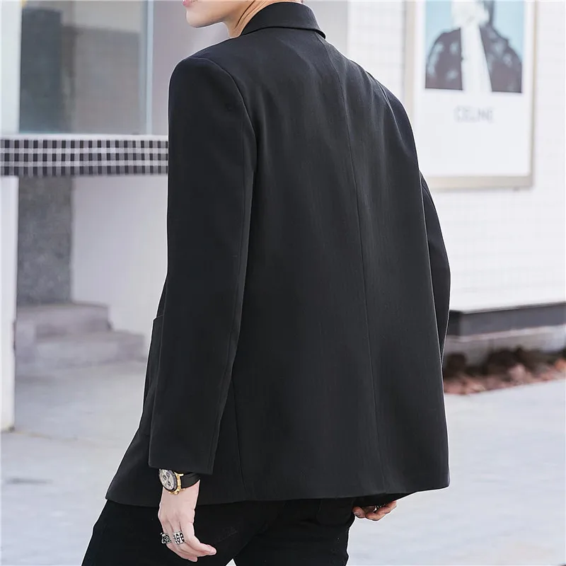 

2021 New Men's Double Breasted blazer Teenagers Fashion and Handsome Leisure blazer