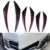 6 шт., черные аксессуары из углеродного волокна для стайлинга автомобиля, резиновые наклейки на передний бампер для автомобиля - изображение