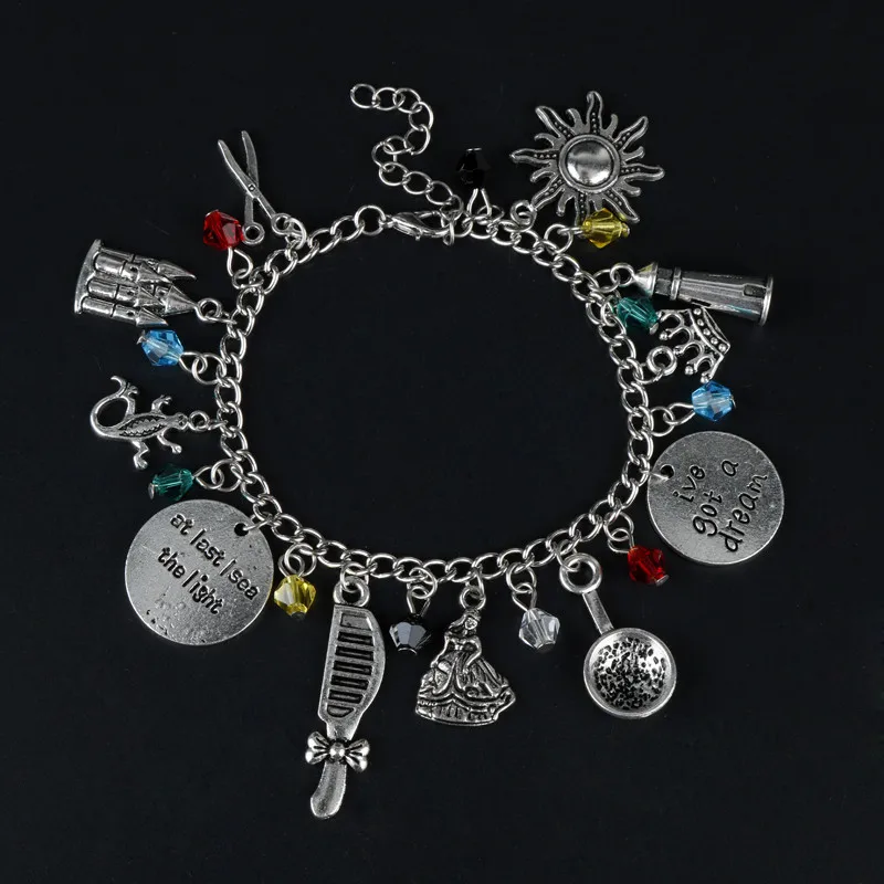 

Vintage Bracelets for Women Hand Chain Bangles Creative comb Long haired Princess Wristbands jewelry