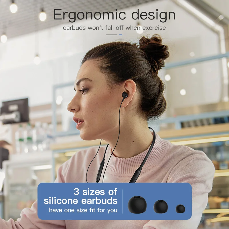 KUULAA Bluetooth наушники беспроводная гарнитура с шейным ободком Спортивная вкладыши 5