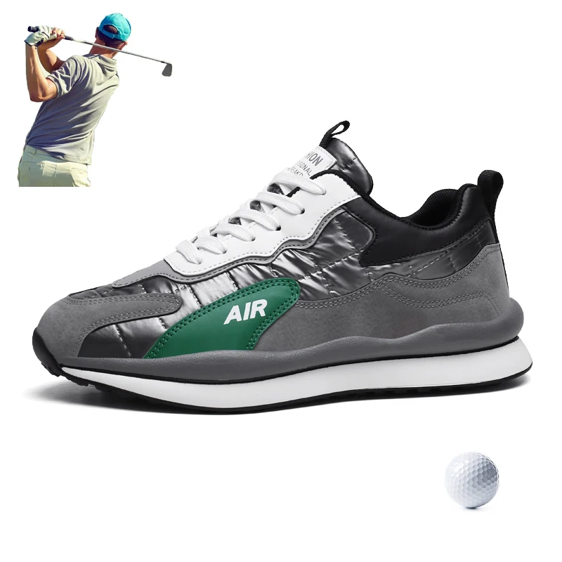 

Кроссовки Для мужчин ботинки для гольфа удобные шипы для гольфа практика спортивная обувь верх из замшевой кожи; Обучение гольфу спортивно...