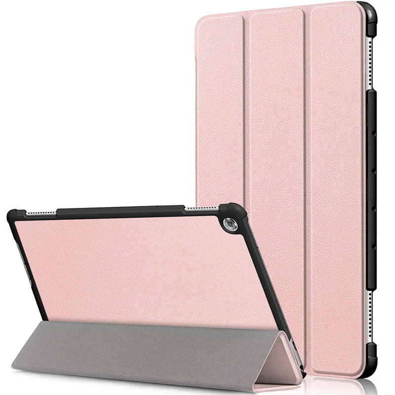 Чехол для Huawei MediaPad M5 Lite 10 BAH2-W19/L09/W09 Ультратонкий чехол-подставка из искусственной кожи для медиа-планшета M5 Lite 10,1" - Цвет: rose gold M5Lite10
