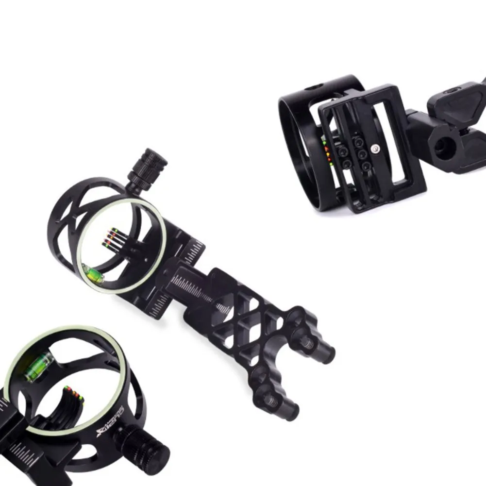 

1pc 5-Pin Sight Aluminum Alloy CNC Compound Bow Sight 5 Pin Micro Adjustable Sight With Level Arrow Rest Stabilizer Outdoor Tool