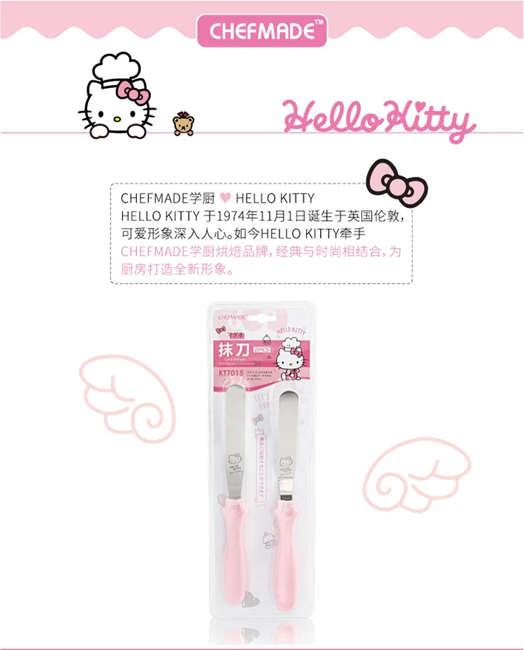2 шт./компл. CHEFMADE рисунок «Hello Kitty» Кухня Еда Класс Нержавеющая сталь соблазнительный крем масло для лопатка для торта Формы для выпечки украшения шпатель инструмент