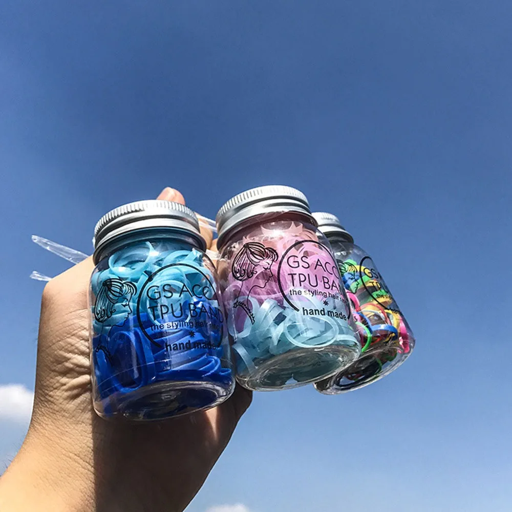 100 шт. Карамельный цвет консервы нейлон резинки хвост держатель для девочек