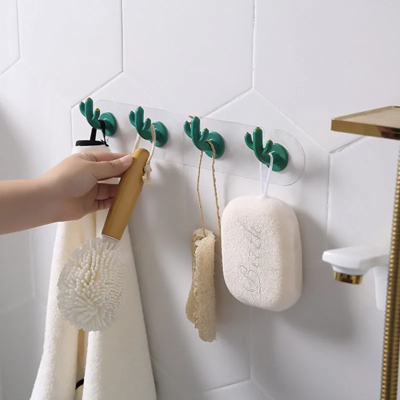 Настенные крючки ILFML с изображением кактуса прочная клейкая присоска без следов