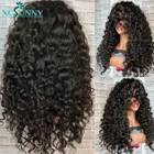 Кудрявый парик с челкой, парики из человеческих волос, спиральные кудрявые волосы Remy, перуанские волосы для кожи головы, парик для чернокожих женщин Xcsunny