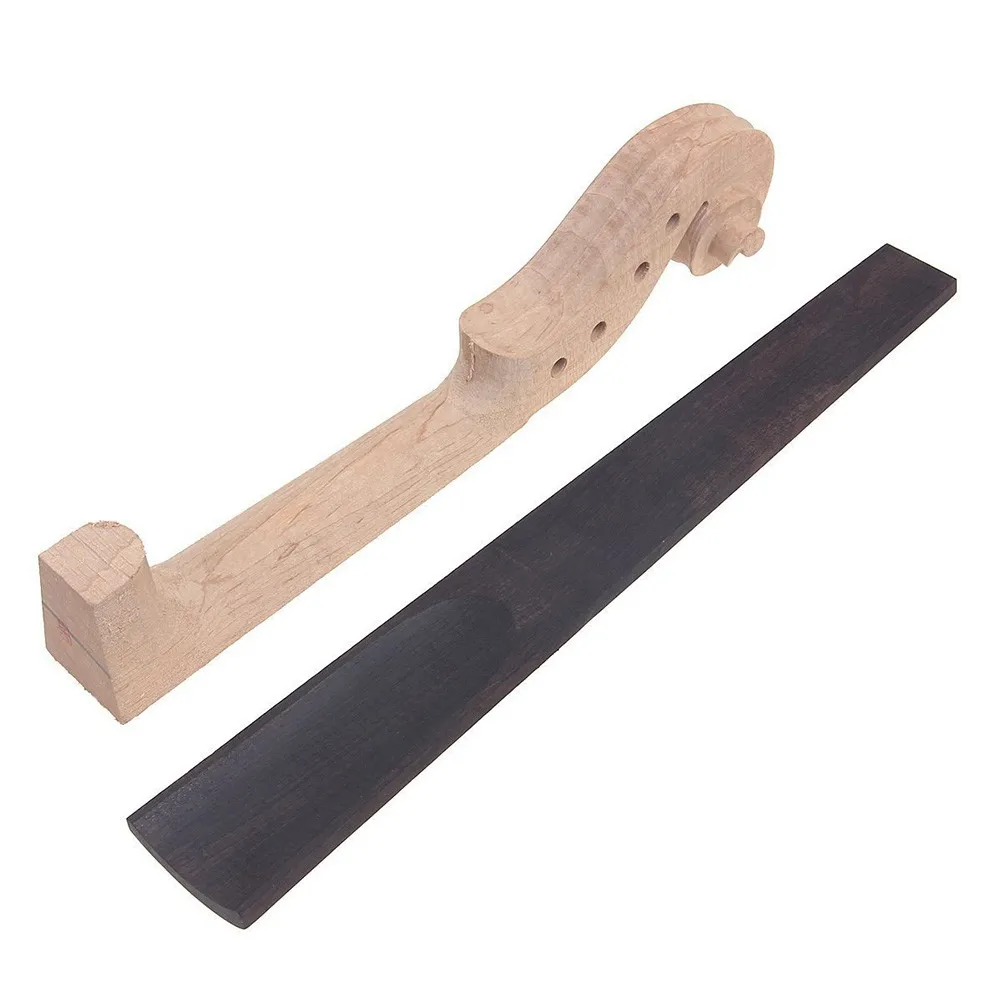 

4/4 Size Maple Violin Neck Ebony Fingerboard Violin DIY Kit With Hand Carved Scroll Violin Head Violin Parts Accessories