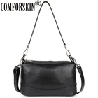 Роскошные сумки COMFORSKIN из 100% воловьей кожи с тремя отделениями на молнии, Прямая поставка, женская сумка на плечо, женские сумки-мессенджеры