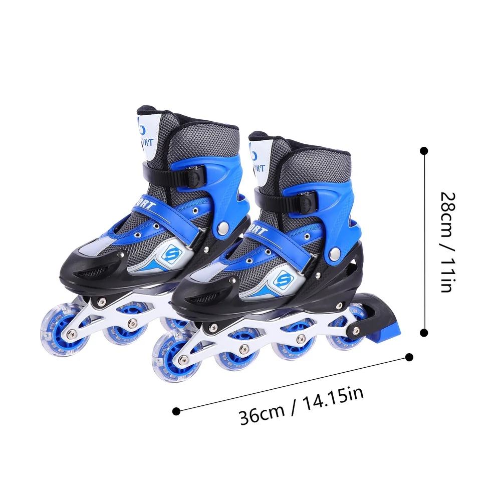 

1 Pair Practical Skating Patins Inline Skates Roller Shoes with Light Wheels