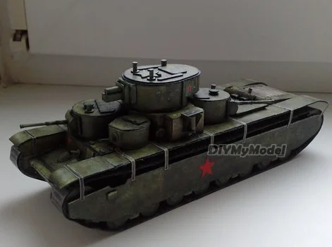 DIYMyModeI-tanque pesado de t-35a sovi&eacute;tico, bricolaje, artesanal, KIT de modelo de papel hecho a mano, rompecabezas de juguete, regalo, accesorios de pel&iacute;cula-1