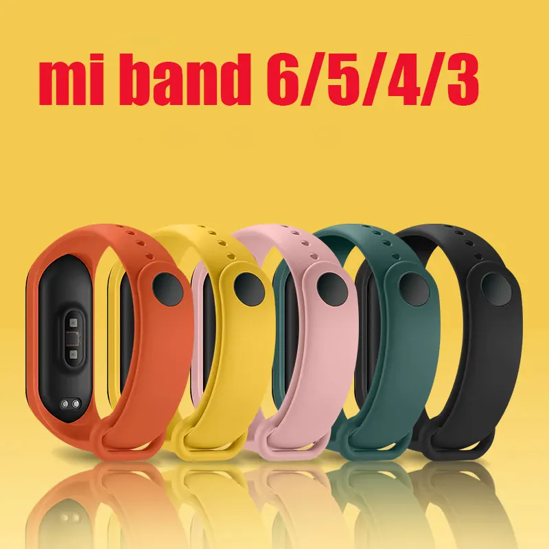 

Strap For Mi band 4 5 6 Correa miband4 miband5 miband3 Replacement Silicone Smart watchband Bracelet Xiaomi mi band 5 4 3 Strap