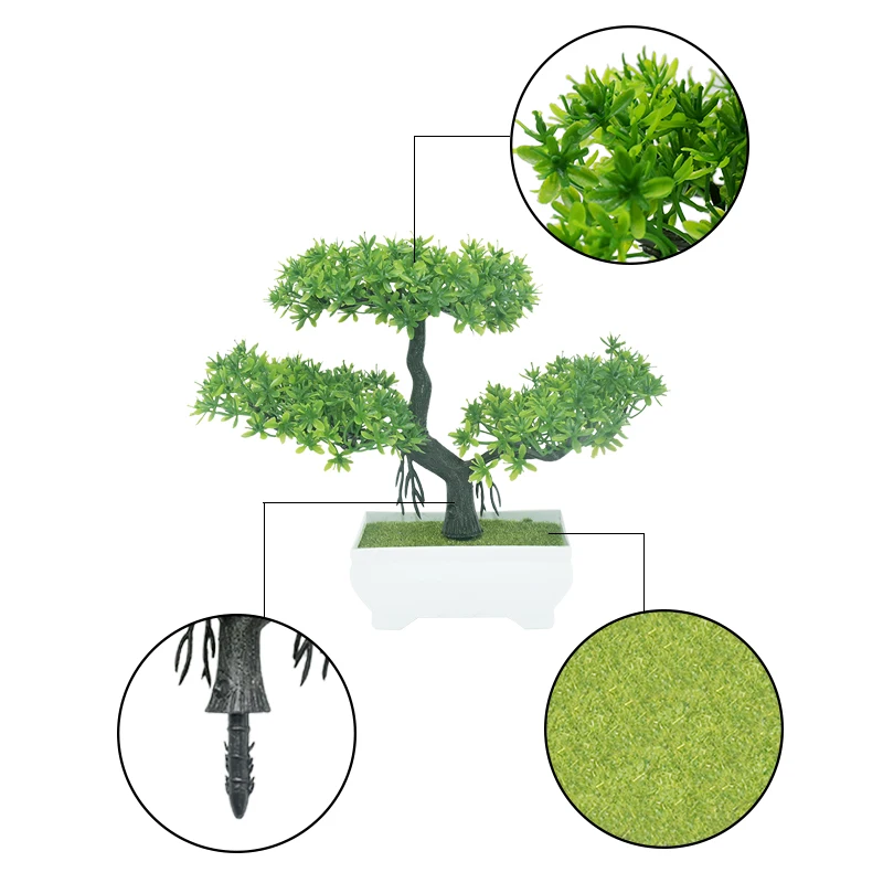 Искусственные растения бонсай пластиковое маленькое дерево ель горшок