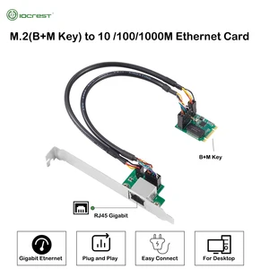Сетевая карта IOCREST 22x30 мм M.2 B-Key и M-Key для 1 порта 101001000 Мбитс Gigabit Ethernet NIC