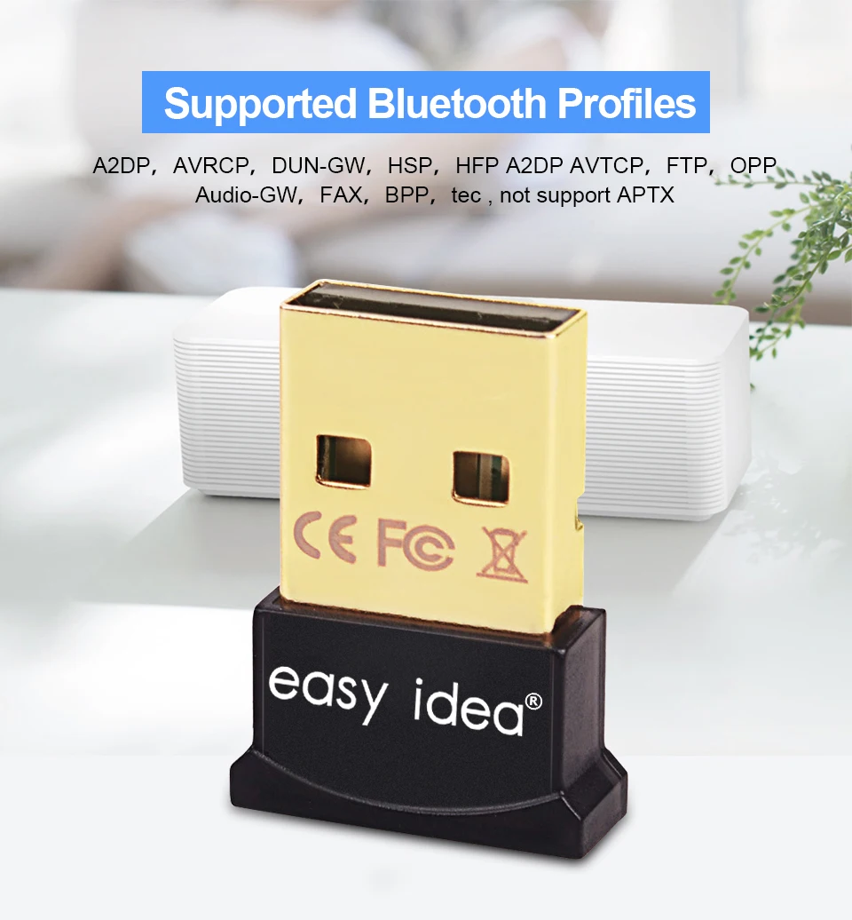 Беспроводной usb-адаптер Bluetooth Mini Bluetooth USB Dongle 4,0 портативный двойной режим Bluetooth передатчик приемник для компьютера ПК