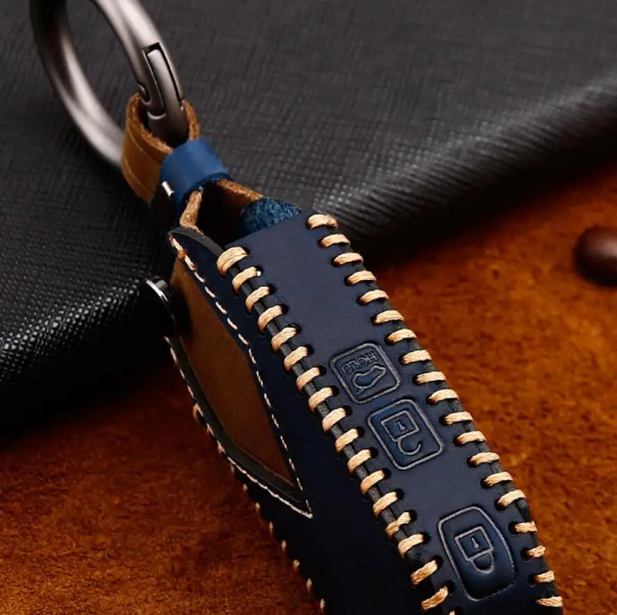 Чехол для ключей ручной работы из натуральной кожи с цепочкой и карманом KIA Sportage