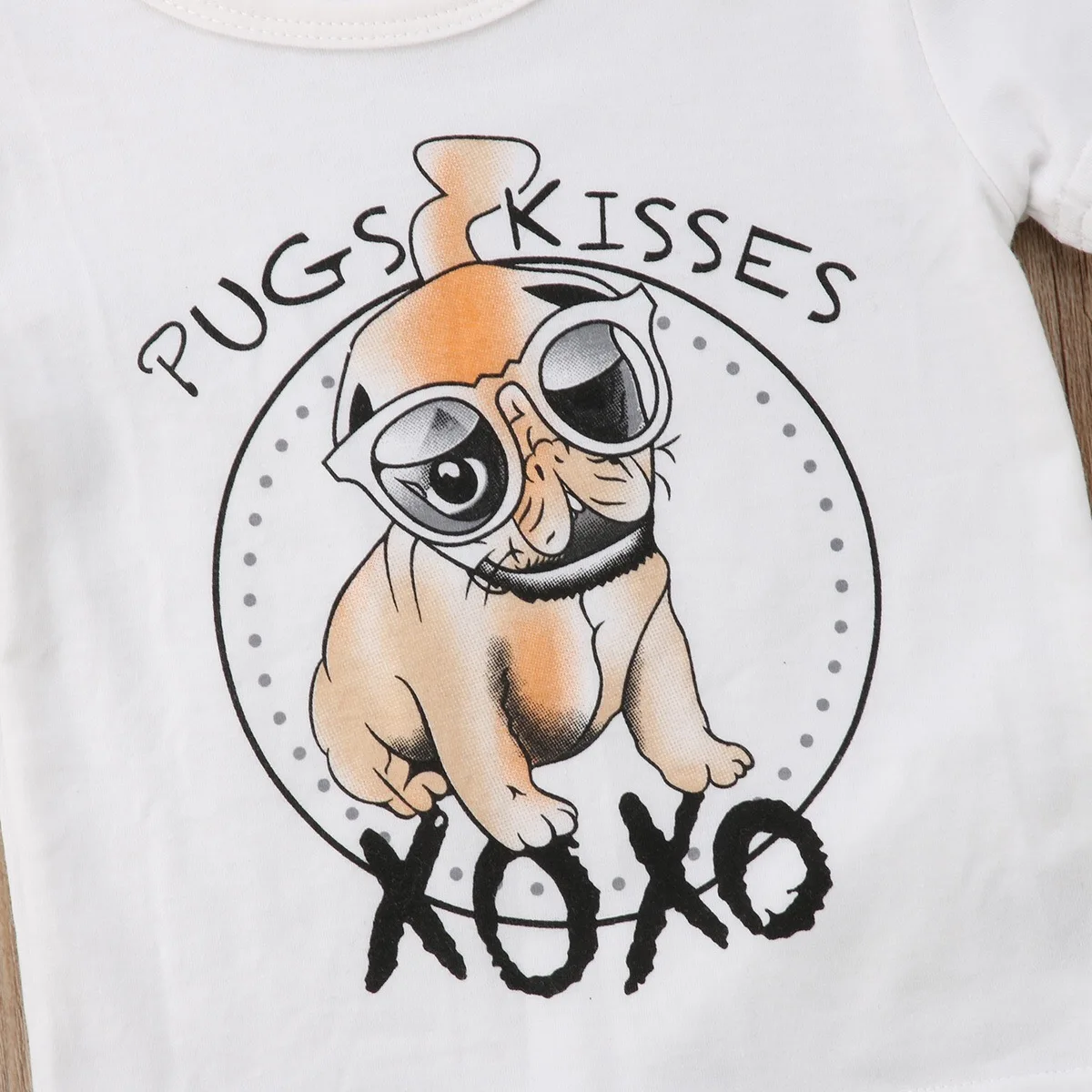 Повседневная летняя футболка с короткими рукавами милой собачкой топы и штаны