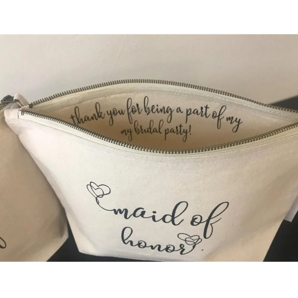 Золотые сумки для макияжа подружки невесты с именем на заказ косметичка