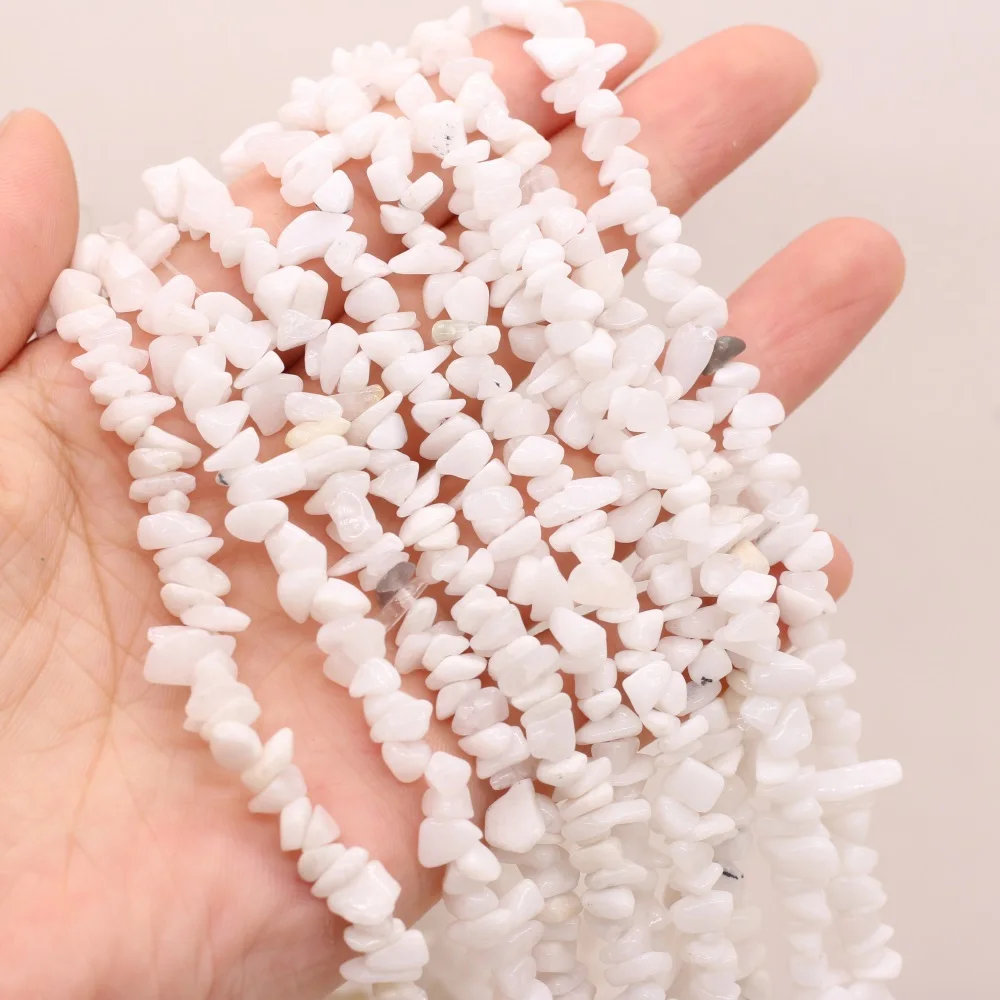 

Natural Stone Semi-precious Stones Irregular Shape Gravel Beads Making DIY Necklace Bracelet Size 3x5-4x6mm Length 40cm Gift