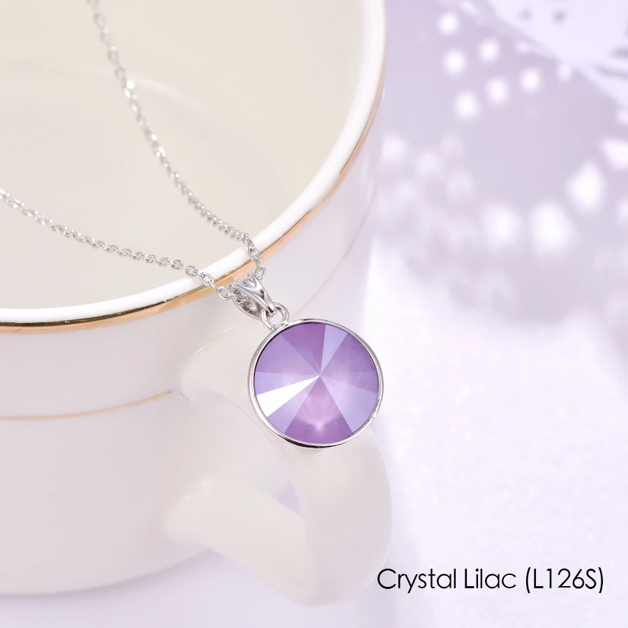 Ожерелье с кристаллами Swarovski, новая мода, круглый камень Bella RIVOLI, ожерелье с кулоном для женщин, элегантные вечерние ювелирные изделия на свадьбу - Окраска металла: L126S