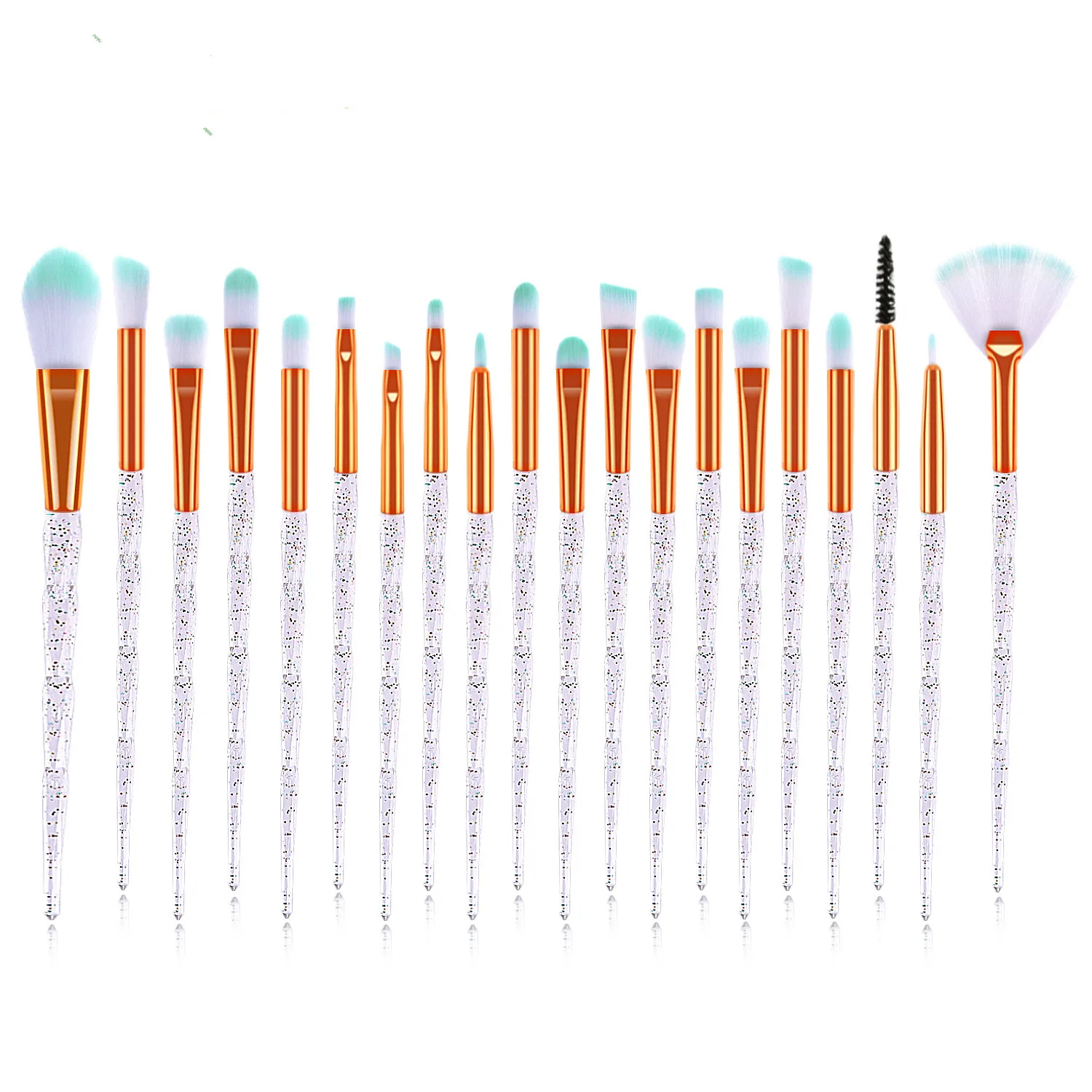 20Pcs Diamond Transparent Makeup Brush Set Powder Foundation Blush Blending Eye shadow Lip Cosmetic Beauty Pincel Maquiagem | Красота и
