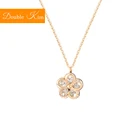 Ожерелье с кулоном из циркония в виде пяти лепестков, цепочка из титановой нержавеющей стали, ожерелье с инкрустированным цирконием, модная трендовая Женская бижутерия, подарок