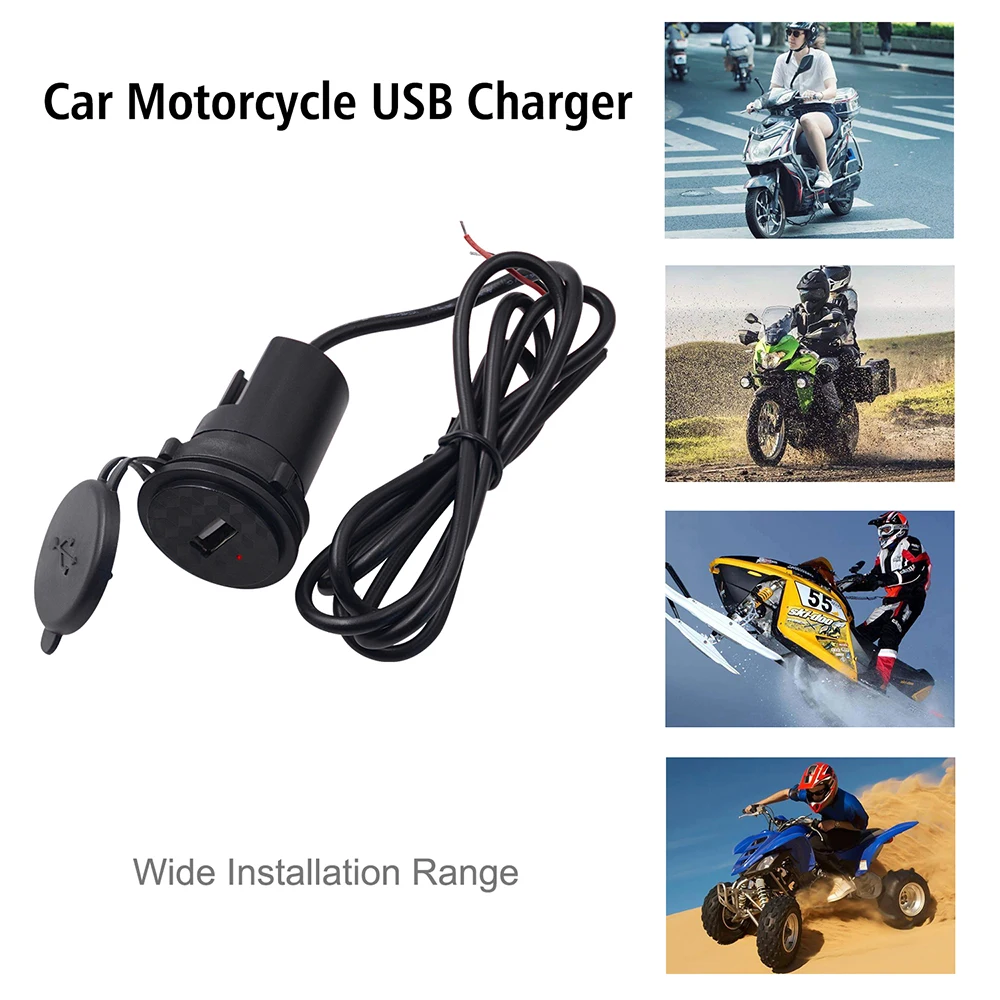 

Motorcycle Phone Charger USB Port Motorcycle Phone Charger Waterproof Universal Adapter
