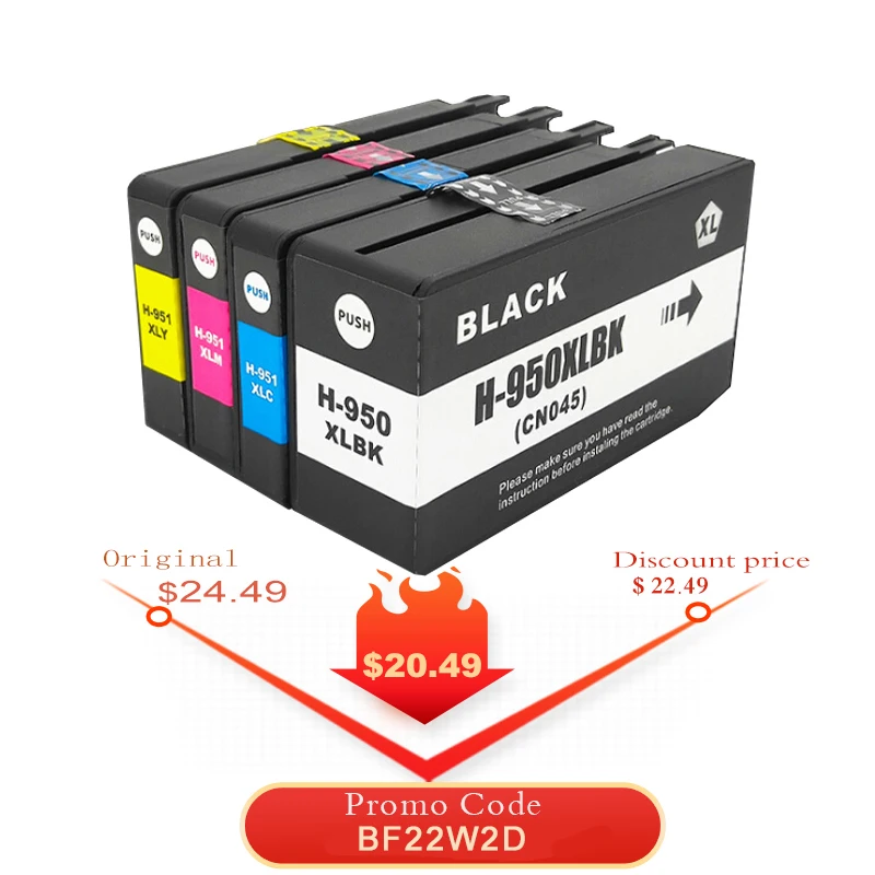 Чернильный картридж befon совместимый с HP 950XL 951XL 950 для 951 Officejet Pro 8100 8600 251dw 276dw 8630 8650