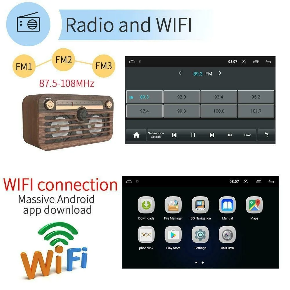 7 дюймов Android 8 1 автомобильный стерео MP5 плеер с gps навигатором FM радио Wi Fi BT USB
