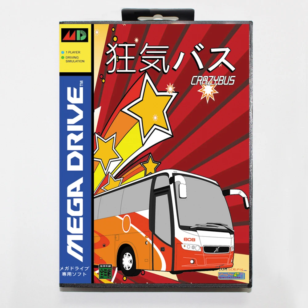 16 битная игровая карта Crazy Bus MD для Sega Mega Drive/ Genesis с розничной коробкой|Картриджи| |
