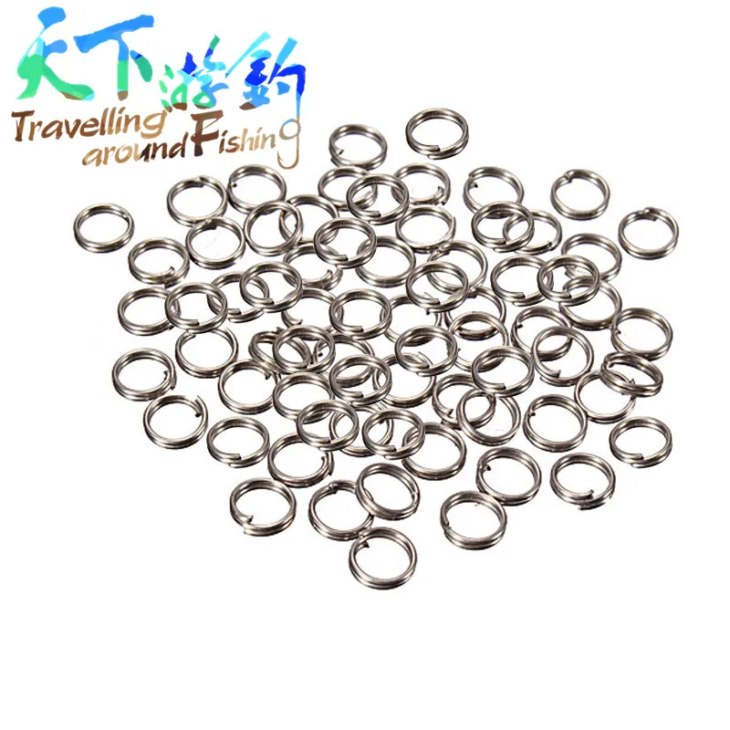 TAF 100 шт./лот раздельное кольцо из нержавеющей стали для пустой рыболовной