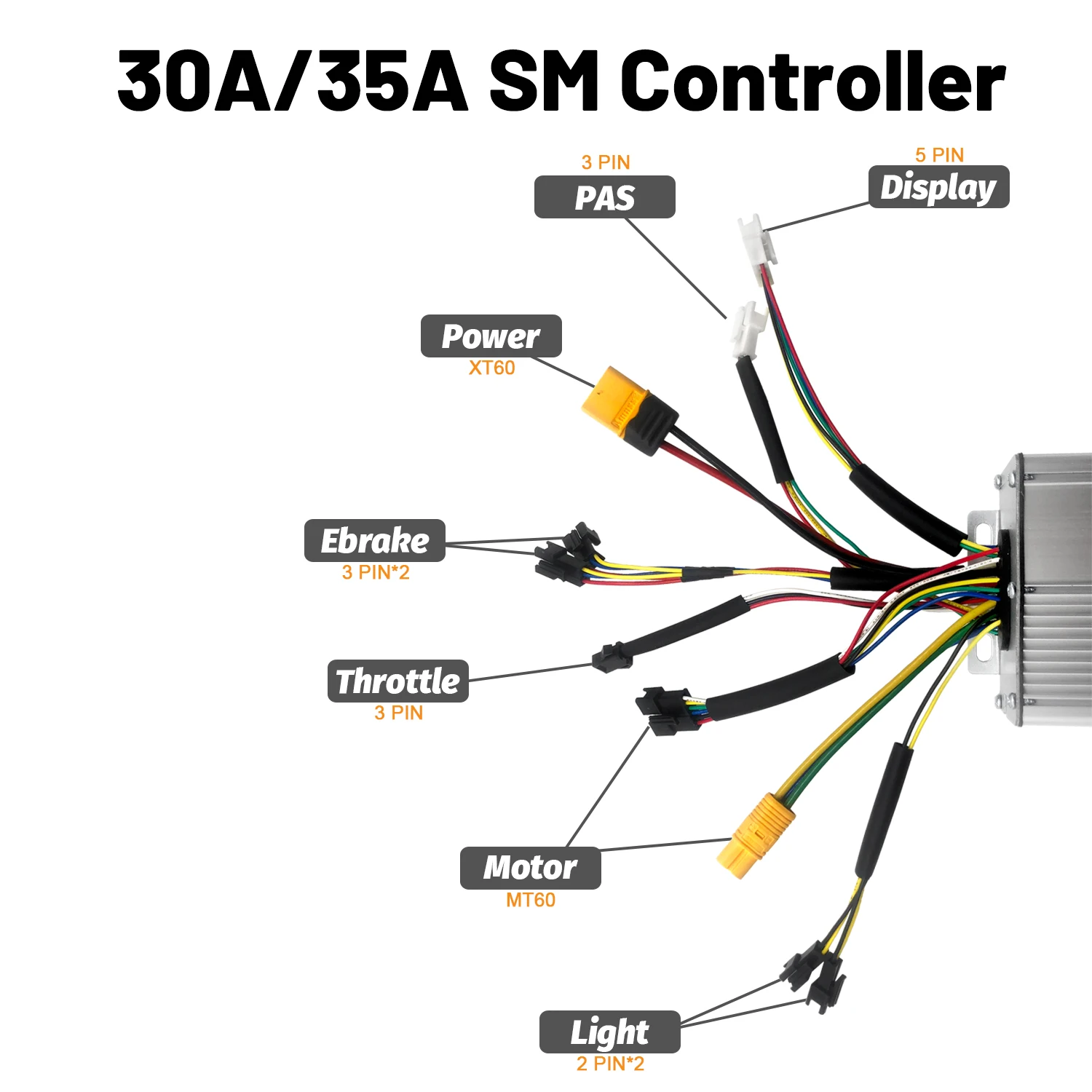 Контроллер KT Ebike 36 В 48 15 А ЖК-дисплей со светодиодной подсветкой Kunteng Lcd3 LCD8H LCD7