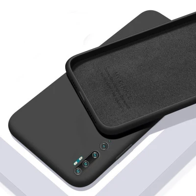 black Для xiaomi mi Note 10 Pro чехол мягкий жидкий силиконовый тонкий кожаный чехол защитный чехол на заднюю панель для xiaomi mi CC9 Pro note10 - Цвет: black