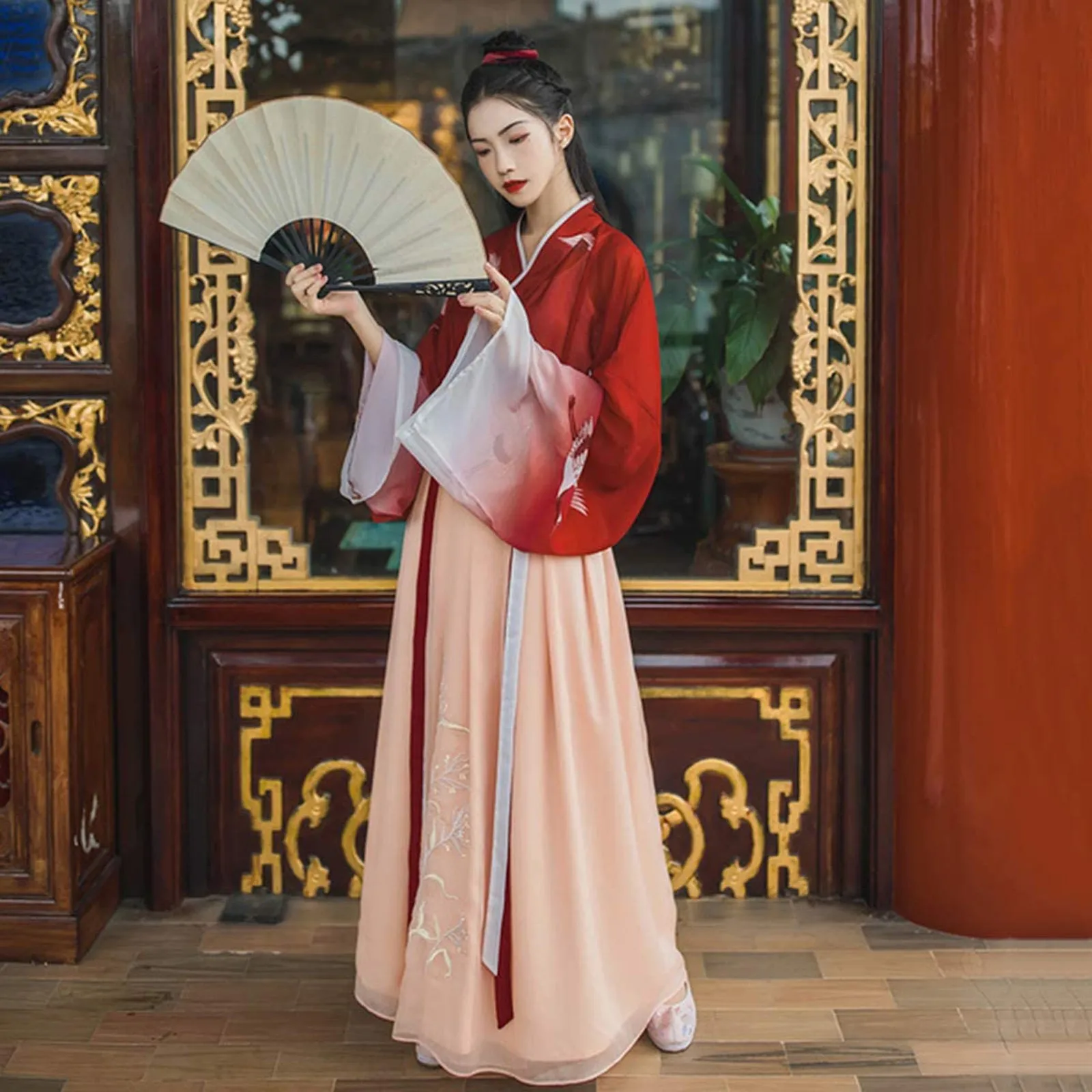 

Women's Dress Sets Vintage Original Hanfu Suit Waist-Length Long Sleeved Suit Skirt Middle School Students Ancient Costume 4