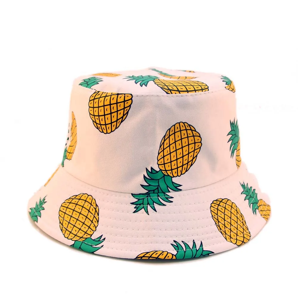 Панама двусторонняя для мужчин и женщин шляпа с рисунком ананаса полями лето |