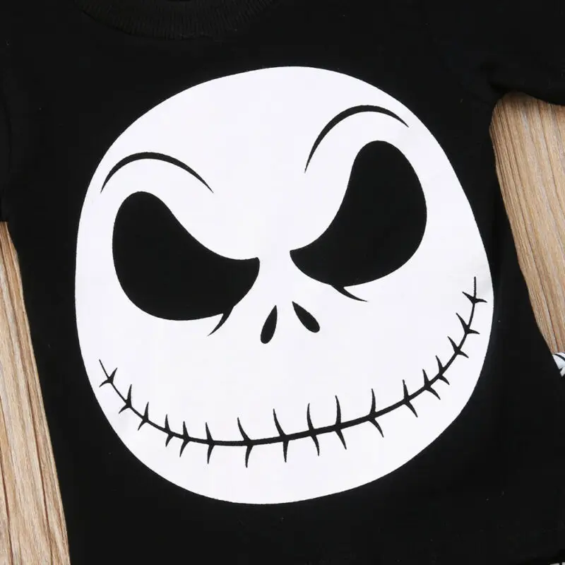 Новый комплект одежды с черепом на Хэллоуин одежда для маленьких мальчиков