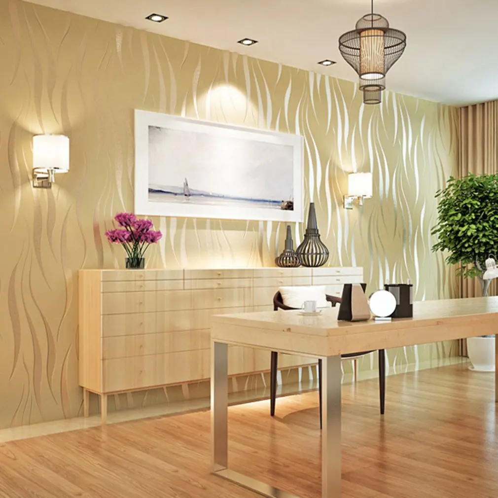 

Simple And Stylish Atmospheric Wave Stripe Television Film Background Wallpaper Modern Living Room Sofa Non-woven Wallpaper