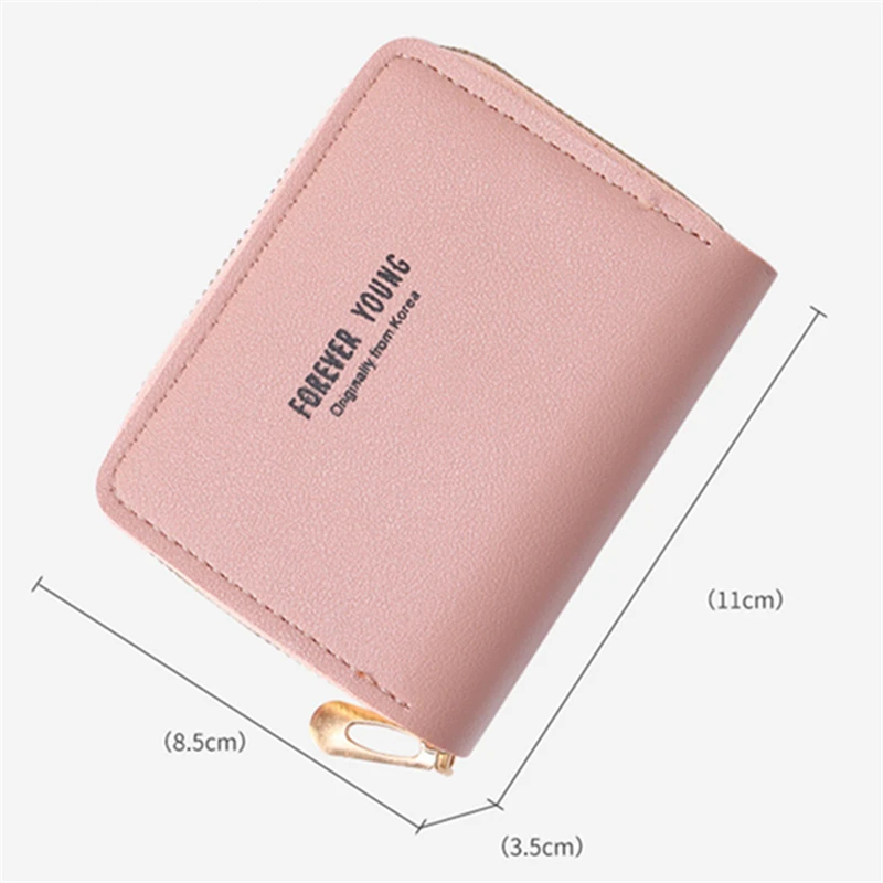 

Folding Large Capacity Women Short Wallets Thin Zipper PU Leather Small Coin Purses Fashion Lady Female Money Cards Holders