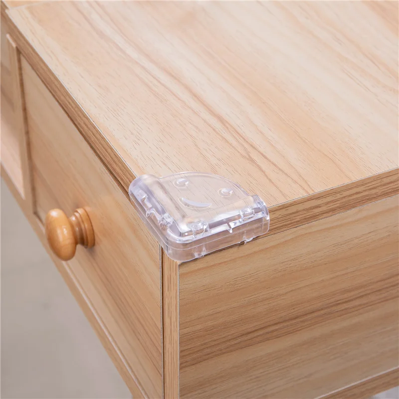 4 unids/set beb&eacute; de silicona de seguridad de esquinas Protector Anti &aacute;ngulo de colisi&oacute;n protecci&oacute;n cubierta protecciones de borde de esquina transparente-2